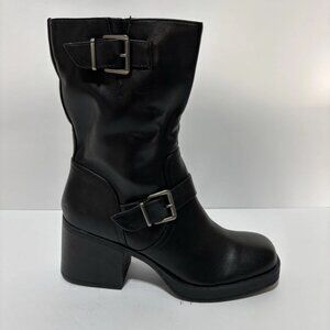 Kenneth Cole Reaction Women’s Jenna, Black Leather Boots, Size 7.5 M